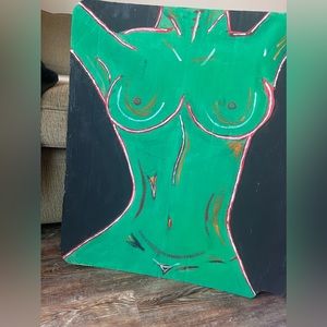 Hand painted cart board decor